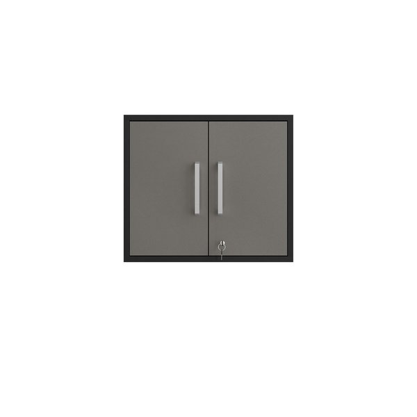 Manhattan Comfort Eiffel Floating Garage Storage Cabinet in Grey Gloss 251BMC85